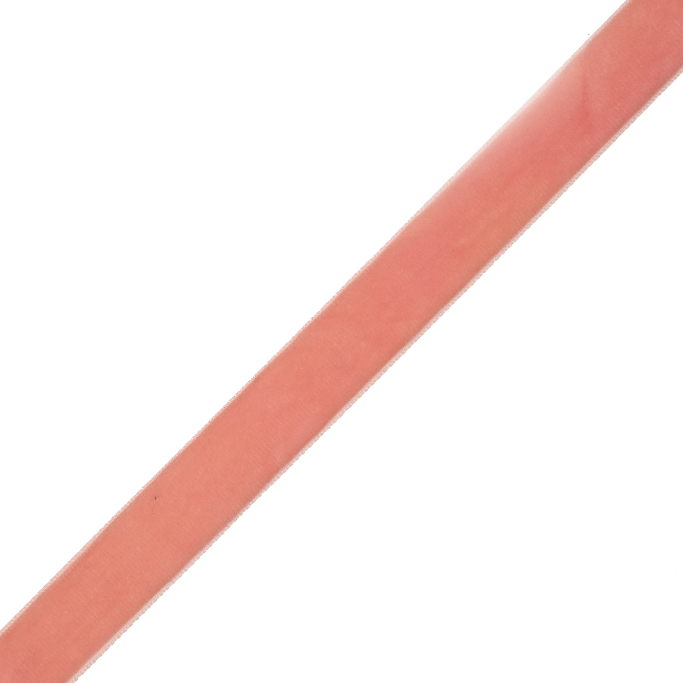 Coral Single Face Velvet Ribbon – 0.875″ Coral Single Face Velvet Ribbon – 0.875″