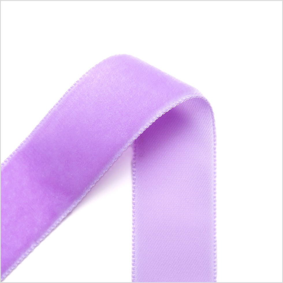 Violet Single Face Velvet Ribbon - 0.875"