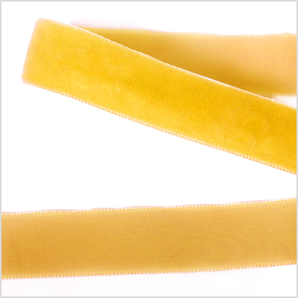 Yellow Single Face Velvet Ribbon – 0.875″ Yellow Single Face Velvet Ribbon – 0.875″