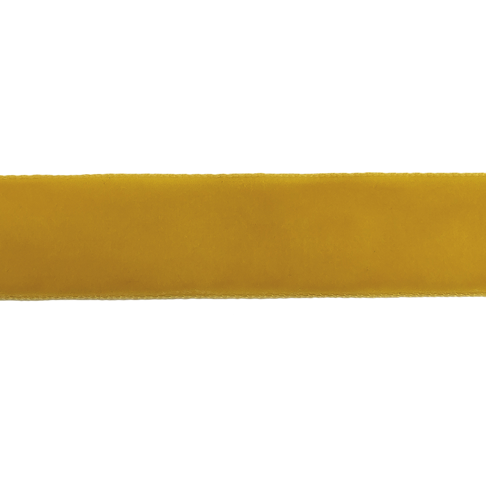 Mustard Single Face Velvet Ribbon - 0.875"