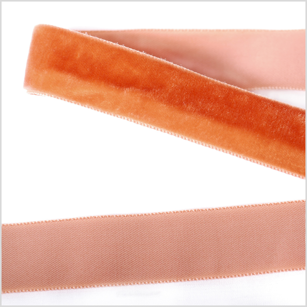 Copper Single Face Velvet Ribbon – 0.875″ Copper Single Face Velvet Ribbon – 0.875″