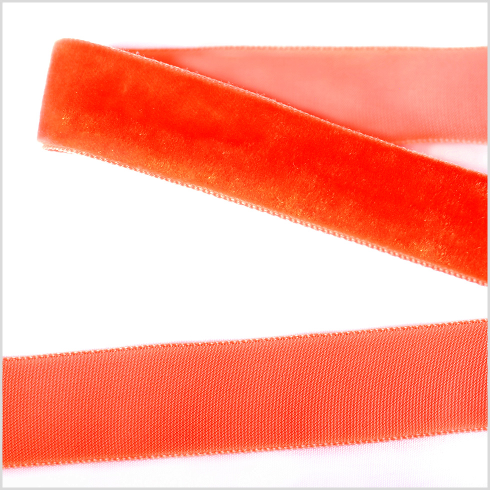 Bright Orange Single Face Velvet Ribbon – 7/8″ Bright Orange Single Face Velvet Ribbon – 7/8″