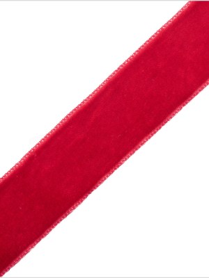 Rouge Red Single Face Velvet Ribbon – 7/8″ Rouge Red Single Face Velvet Ribbon – 7/8″