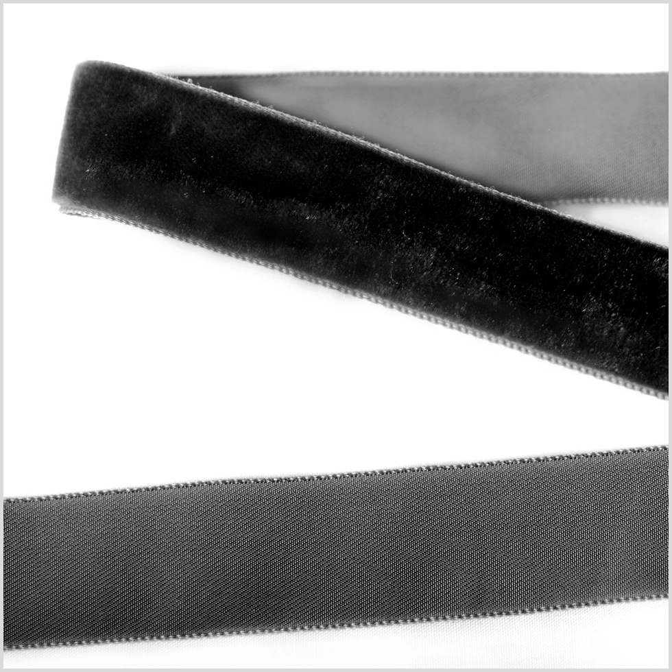 Black Single Face Velvet Ribbon – 0.875″ Black Single Face Velvet Ribbon – 0.875″