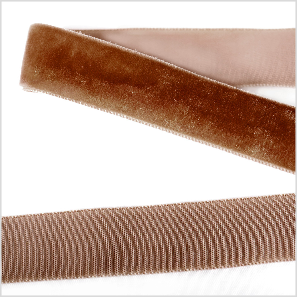 Light Brown Single Face Velvet Ribbon – 7/8″ Light Brown Single Face Velvet Ribbon – 7/8″