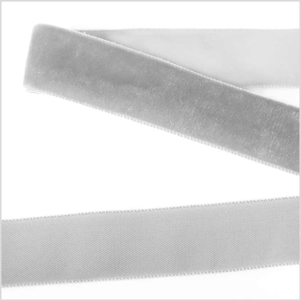 Silver Single Face Velvet Ribbon – 7/8″ Silver Single Face Velvet Ribbon – 7/8″