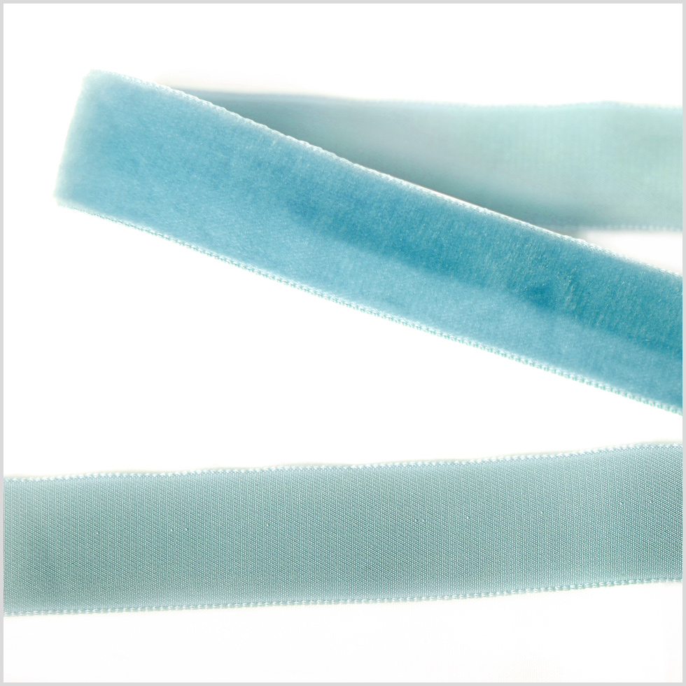 Sky Blue Single Face Velvet Ribbon – 7/8″ Sky Blue Single Face Velvet Ribbon – 7/8″
