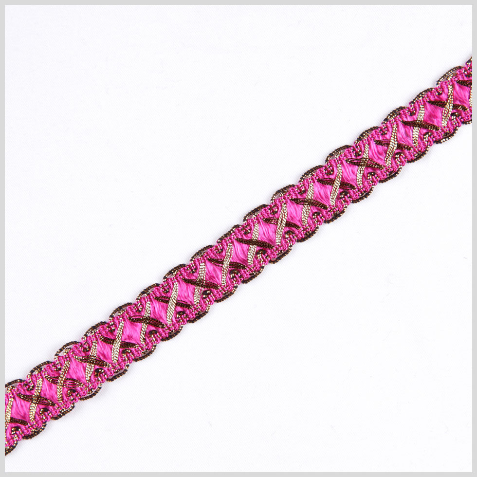 5/8″ Fuchsia/Gold Metallic Braid 5/8″ Fuchsia/Gold Metallic Braid