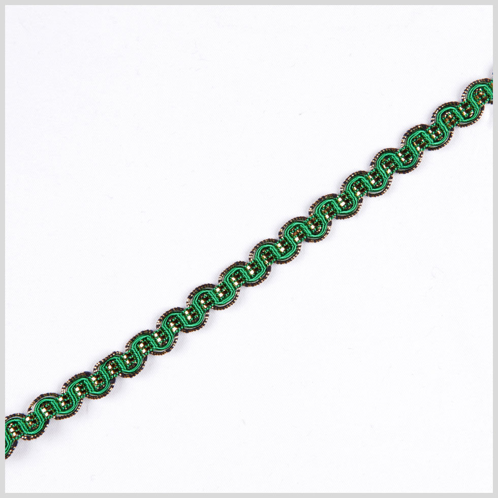Kelly/Gold Metallic Braid Kelly/Gold Metallic Braid
