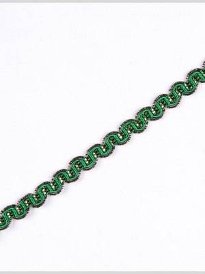 Kelly/Gold Metallic Braid Kelly/Gold Metallic Braid