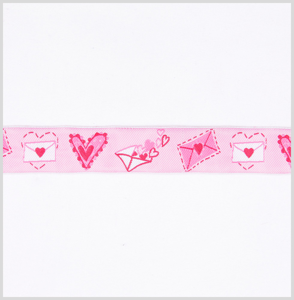 Lovey Dovey Pink French Jacquard Ribbon Lovey Dovey Pink French Jacquard Ribbon