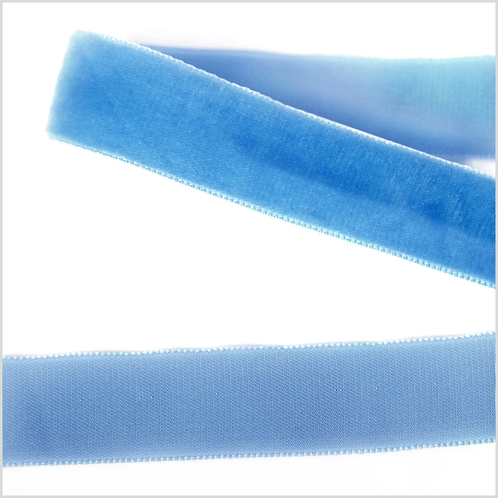 French Blue Single Face Velvet Ribbon – 0.875″ French Blue Single Face Velvet Ribbon – 0.875″