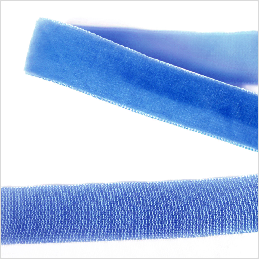 Evening Blue Single Face Velvet Ribbon – 7/8″ Evening Blue Single Face Velvet Ribbon – 7/8″