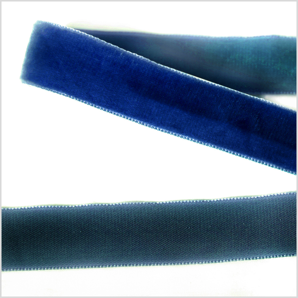 Navy Single Face Velvet Ribbon – 0.875″ Navy Single Face Velvet Ribbon – 0.875″