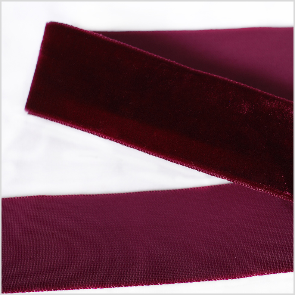 Wine Single Face Velvet Ribbon – 1.5″ Wine Single Face Velvet Ribbon – 1.5″