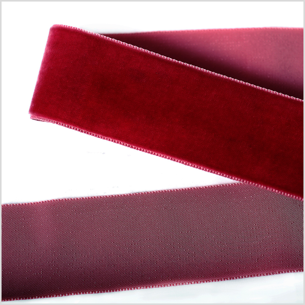 Dark Red Single Face Velvet Ribbon – 1.5″ Dark Red Single Face Velvet Ribbon – 1.5″