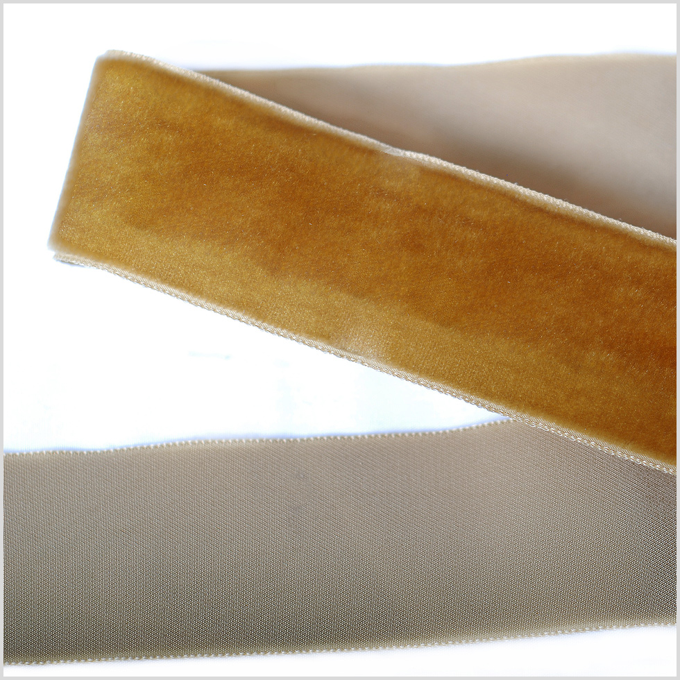Dark Mustard Single Face Velvet Ribbon – 1.5″ Dark Mustard Single Face Velvet Ribbon – 1.5″
