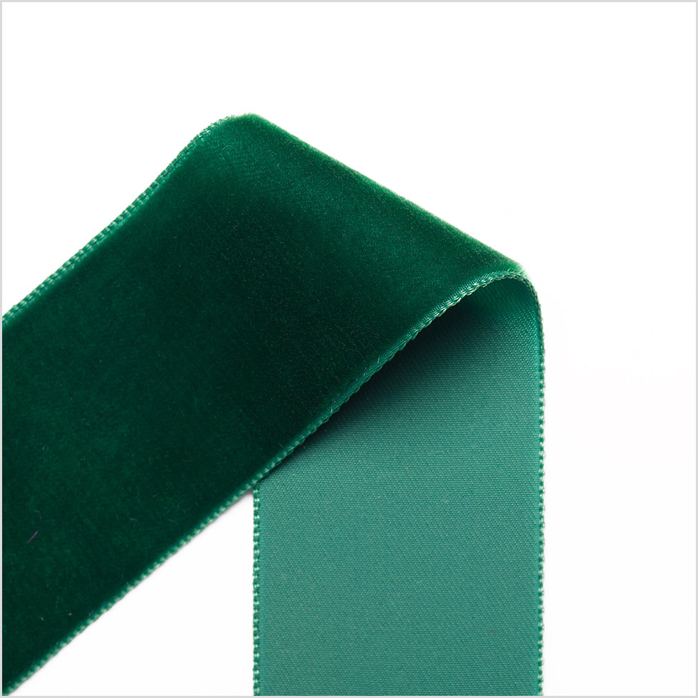 Dark Green Single Face Velvet Ribbon - 1.5"