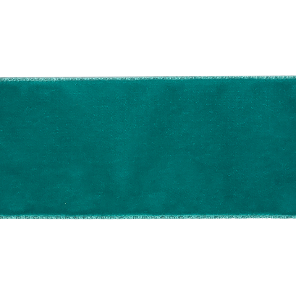 Dark Turquoise Single Face Velvet Ribbon - 1.5"
