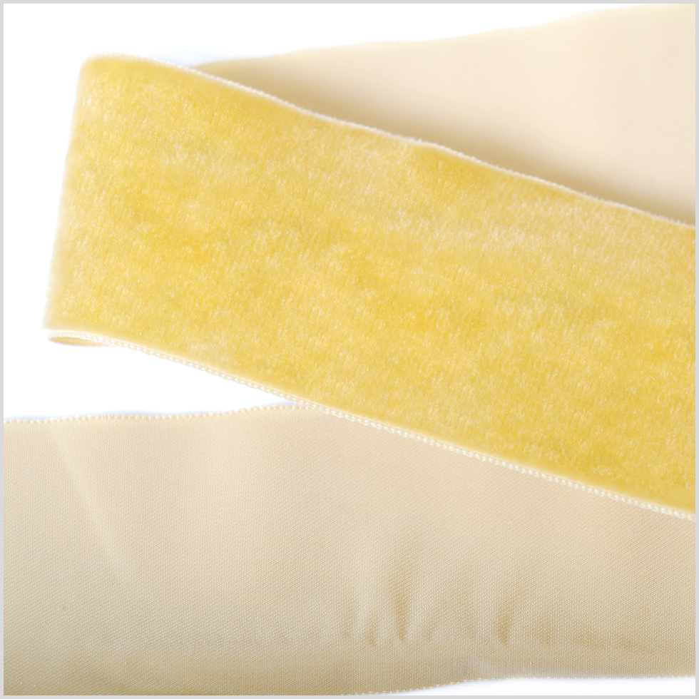 Yellow Single Face Velvet Ribbon – 2″ Yellow Single Face Velvet Ribbon – 2″