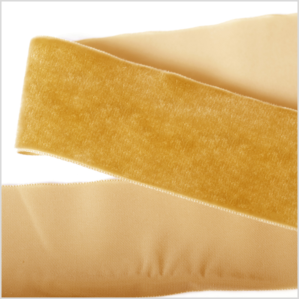 Old Gold Single Face Velvet Ribbon – 2″ Old Gold Single Face Velvet Ribbon – 2″