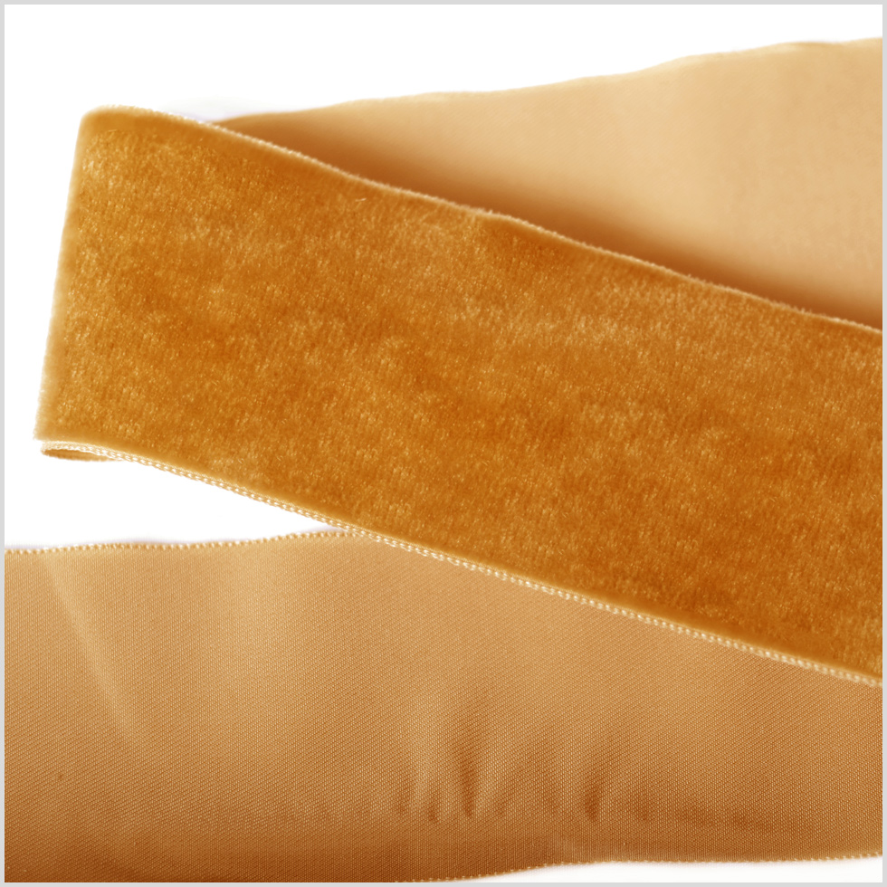 Dark Mustard Single Face Velvet Ribbon – 2″ Dark Mustard Single Face Velvet Ribbon – 2″