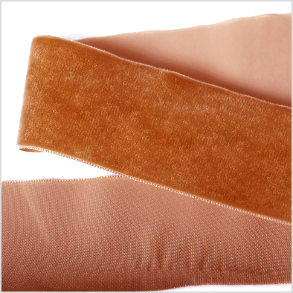Dark Tan Single Face Velvet Ribbon – 2″ Dark Tan Single Face Velvet Ribbon – 2″