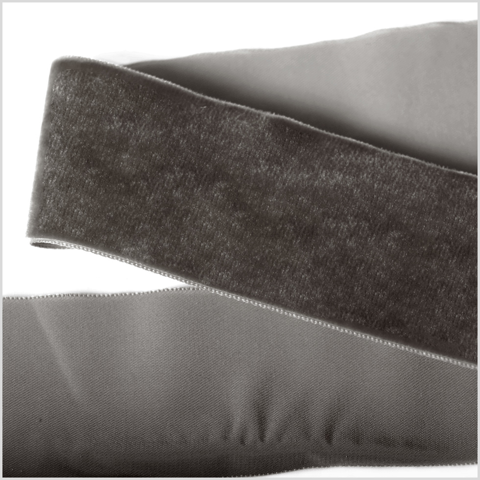 Pewter Single Face Velvet Ribbon – 2″ Pewter Single Face Velvet Ribbon – 2″