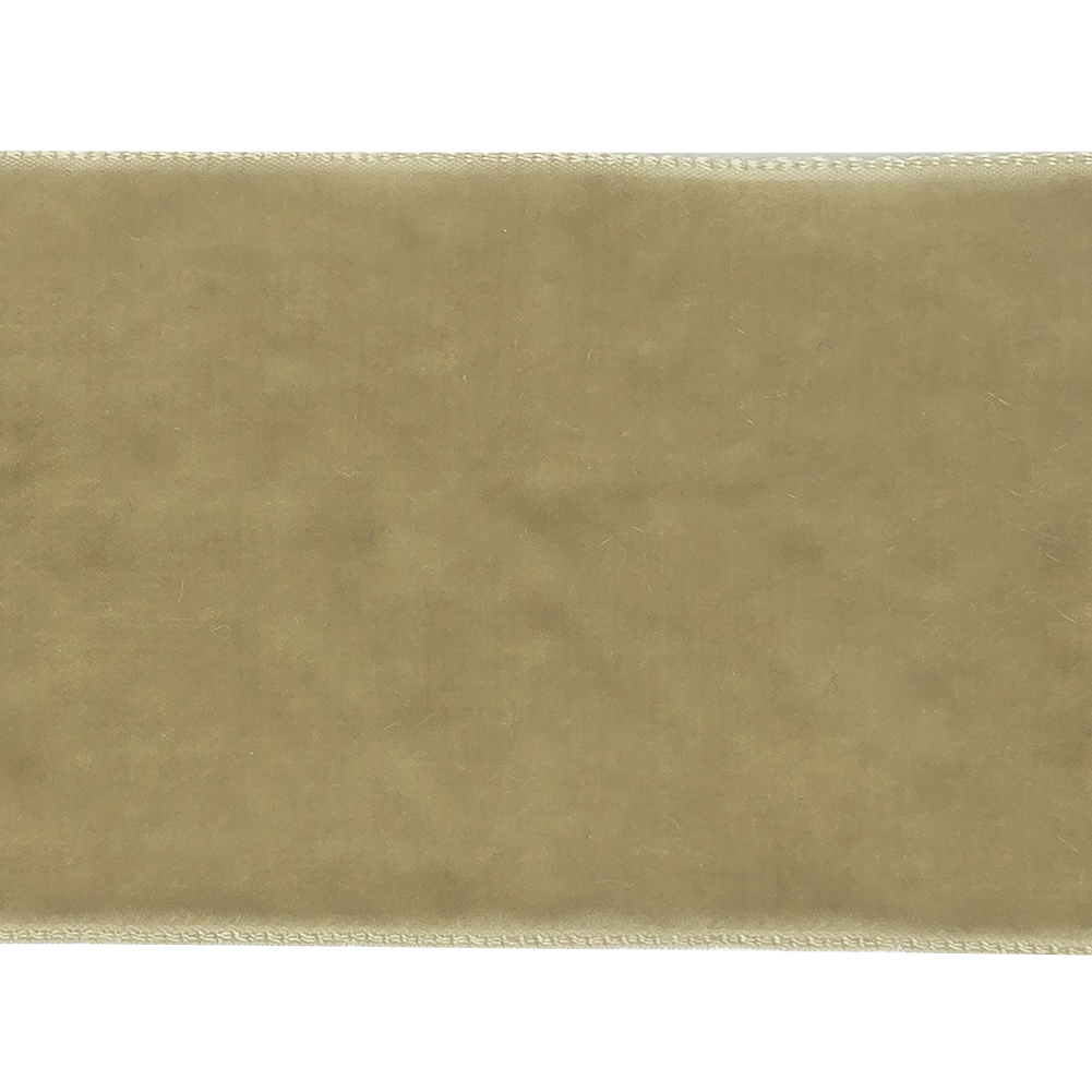 Khaki Single Face Velvet Ribbon - 2"