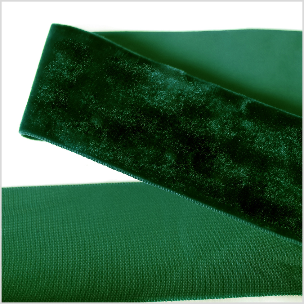 Dark Green Single Face Velvet Ribbon – 2″ Dark Green Single Face Velvet Ribbon – 2″