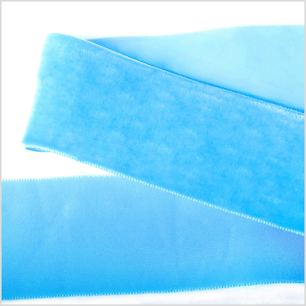 Sky Blue Single Face Velvet Ribbon – 2″ Sky Blue Single Face Velvet Ribbon – 2″