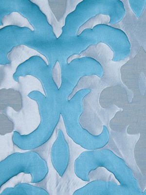 Blue Damask Polyester Brocade Satin Blue Damask Polyester Brocade Satin