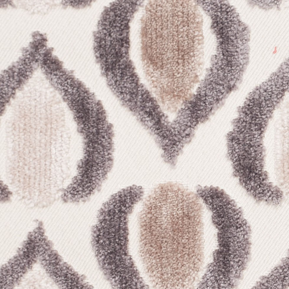 Gray/Ivory Geometric Cut Polyester-Viscose Velvet Gray/Ivory Geometric Cut Polyester-Viscose Velvet