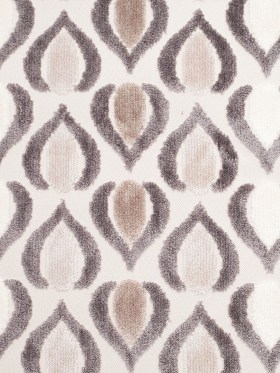 Gray/Ivory Geometric Cut Polyester-Viscose Velvet Gray/Ivory Geometric Cut Polyester-Viscose Velvet