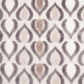 Gray/Ivory Geometric Cut Polyester-Viscose Velvet Gray/Ivory Geometric Cut Polyester-Viscose Velvet