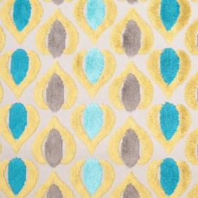 Green/Blue Geometric Cut Polyester-Viscose Velvet Green/Blue Geometric Cut Polyester-Viscose Velvet