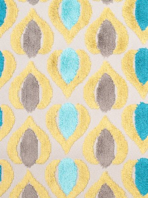 Green/Blue Geometric Cut Polyester-Viscose Velvet Green/Blue Geometric Cut Polyester-Viscose Velvet