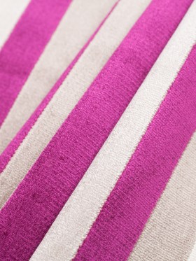 Fuchsia/Green Striped Polyester Blended Velvet Fuchsia/Green Striped Polyester Blended Velvet