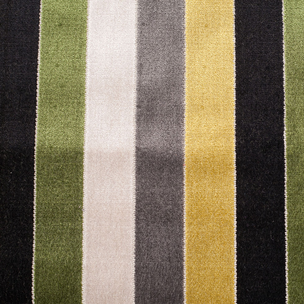 Green/Gray Striped Polyester Blended Velvet Green/Gray Striped Polyester Blended Velvet