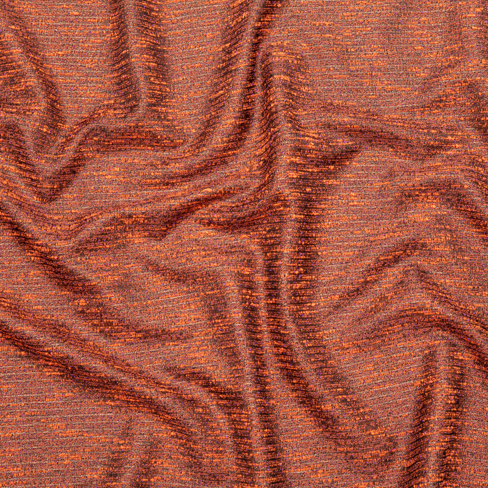 Vibrant Orange, Grapeade and Metallic Gold Polyester Tweed Vibrant Orange, Grapeade and Metallic Gold Polyester Tweed