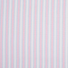 Baby Pink, Blue and White Striped Handwoven Cotton Baby Pink, Blue and White Striped Handwoven Cotton