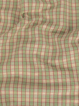 Mint Green and Red Checked Handwoven Cotton Mint Green and Red Checked Handwoven Cotton