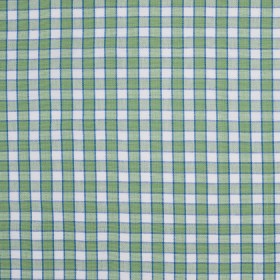 Lime Green and Blue Checked Handwoven Cotton Lime Green and Blue Checked Handwoven Cotton