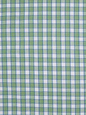 Lime Green and Blue Checked Handwoven Cotton Lime Green and Blue Checked Handwoven Cotton