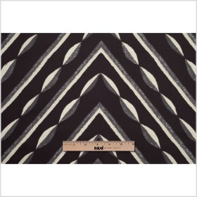 Famous NY Designer Black, Pale Gold and Gray Print Cotton Sateen Famous NY Designer Black, Pale Gold and Gray Print Cotton Sateen