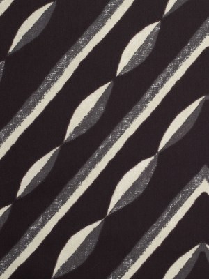 Famous NY Designer Black, Pale Gold and Gray Print Cotton Sateen Famous NY Designer Black, Pale Gold and Gray Print Cotton Sateen