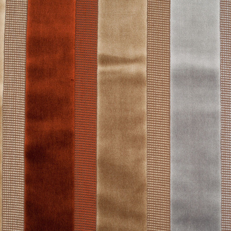 Beige/Rust Striped Velvet Beige/Rust Striped Velvet