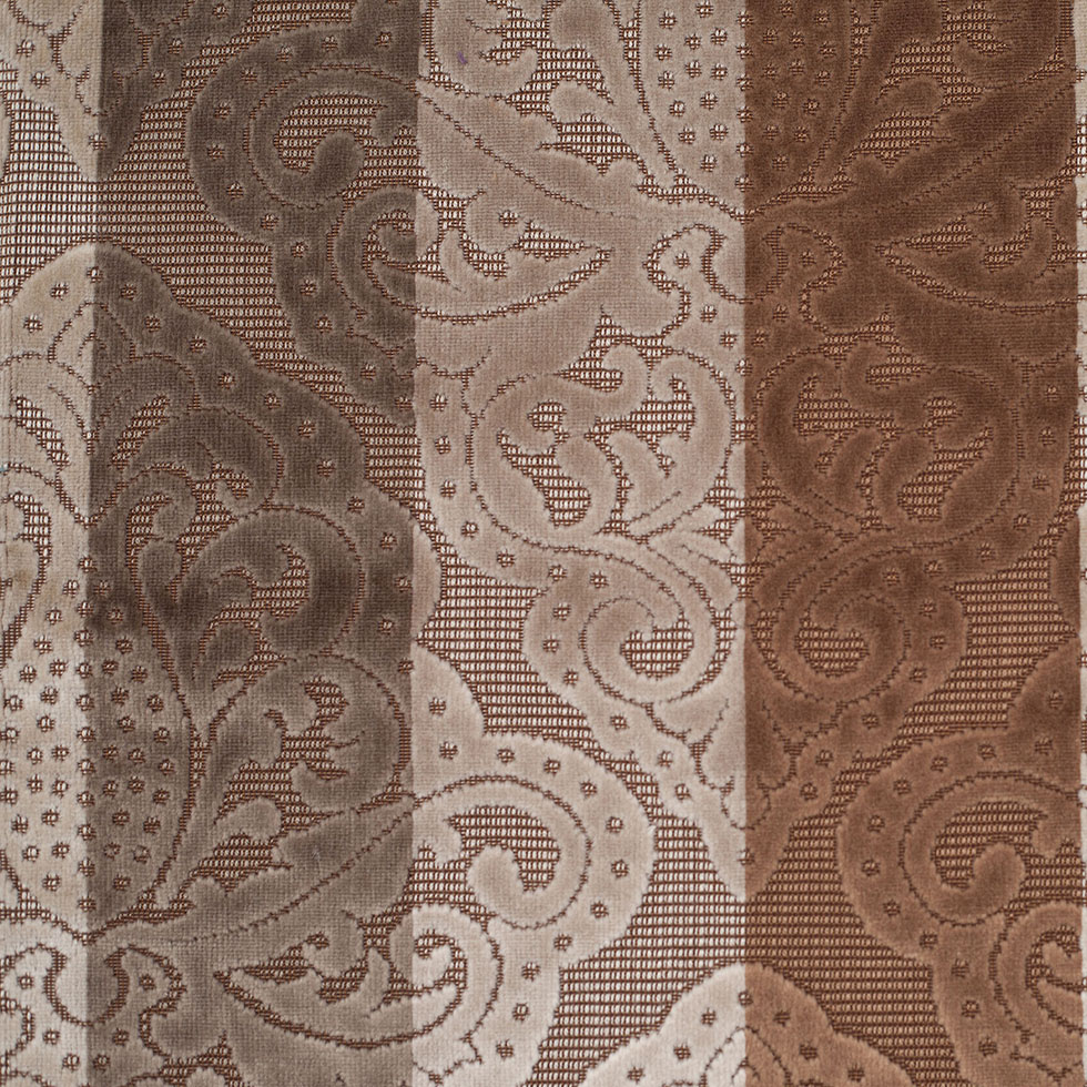 Brown/Beige Stiped Damask Cut-Out Velvet Brown/Beige Stiped Damask Cut-Out Velvet