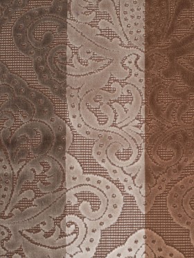 Brown/Beige Stiped Damask Cut-Out Velvet Brown/Beige Stiped Damask Cut-Out Velvet