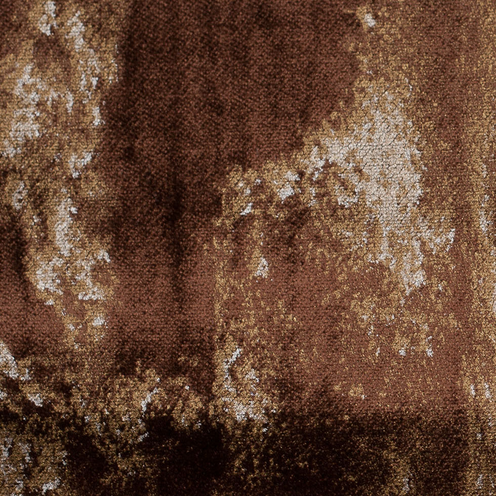 Metallic Brown/Gold Abstract Velvet